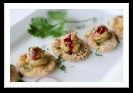 Hors D Oeuvres Vegetarian Tray-passed Pick One from this Category Kala Chana Hummus Cones Pureed black lentils mixed with spices