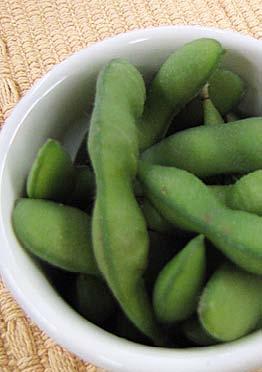 Edamame 1 lb. edamame in pods, frozen or fresh Salt Fill a medium-sized pot threequarters full with fresh, cold water and put it on the stove on high heat.