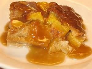 Peaches & Cream Bread Pudding (Serves 12) 12 slices cinnamon swirl bread, halved diagonally 1 16-oz package frozen peach slices, thawed, drained, & chopped 3 oz cream cheese, cut into small cubes** 8