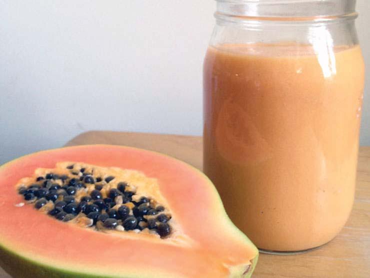 Belly Soother 1 cup papaya 1 cup coconut kefir, coconut yogurt or cultured coconut milk Juice from ½ lime 1 tbsp raw honey Blend everything together until you reach a