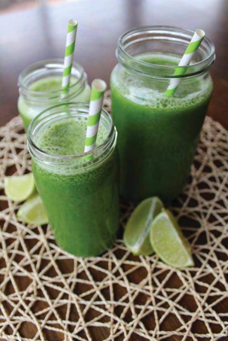 JUICING Kale & Pear 2 stalks kale 1 cup spinach 1 pear ½ lime 3 stalks celery ½ cucumber Process all ingredients through juicer.