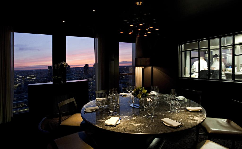 breath-taking views over London and into the restaurant's kitchen,