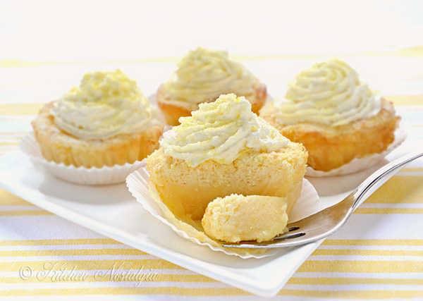 Lemon Magic Cake Cupcakes Serves: 12 cupcakes Ingredients 4 eggs, separated, at room temperature 1 Tbsp water ½ cup + 2 Tablespoons (5.