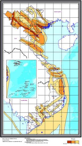Phụ lục G (Quy định) Bản đồ phân vùng gia tốc nền lãnh phố Việt Nam Hình G1 -