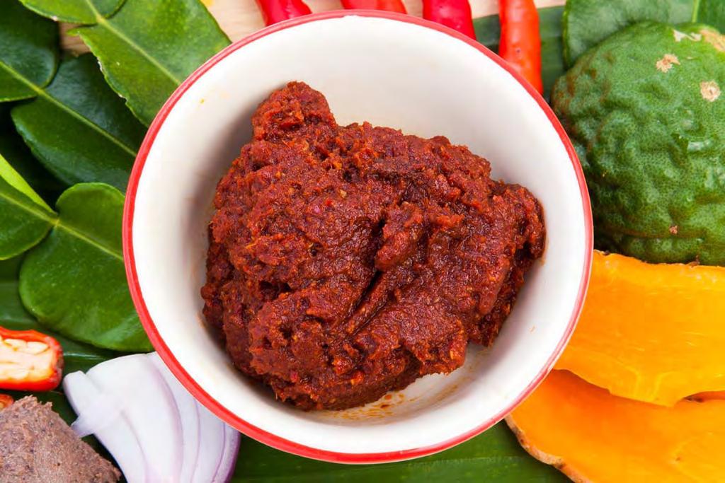 Naam Ya Chile Paste Yield: 3/4 cup 12 large dried semi-hot chilies 5 dried hot chilies 1/4 cup chopped fresh lemongrass, white bulb only 5 quarter-size slices of peeled fresh galangal, finely chopped