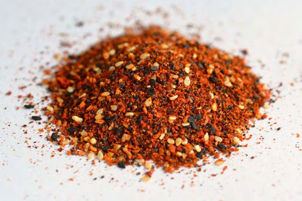 Shichimi Togarashi Yield: 1/2 cup 2 tablespoons sansho (or 1 tablespoon black peppercorns) 1 tablespoon dried tangerine peel 1 tablespoon ground red chile pepper 2 teaspoons flaked nori 2 teaspoons