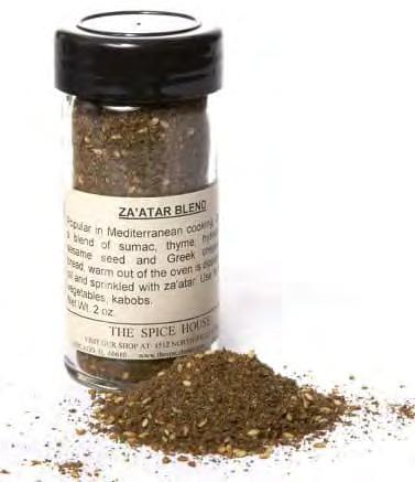 Za'atar Seasoning Blend Yield: 6 tablespoons 2 tablespoons dried thyme 2 tablespoons dried sumac 2 tablespoons sesame seeds, toasted or un-toasted as you prefer You can simply shake these ingredients