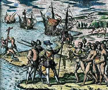 First Encounters in the Americas Columbus landed in the New World in 1492.