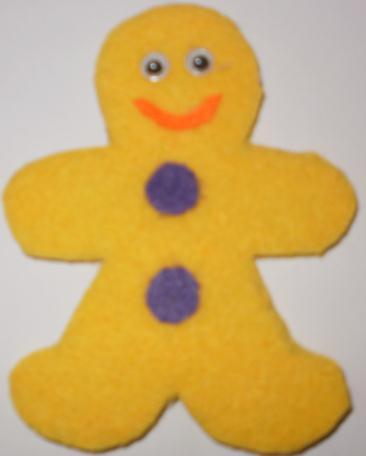 Section 3 - Make it Gingerbread Man felt bookmark 1. Cut out the Gingerbread man template 2.