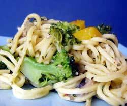 RECIPES Linguini with Broccoli and Red Peppers Submitted by: Chris Catley This is a wonderful side dish, but on many occasions we make this our whole meal, along with a salad and bread!