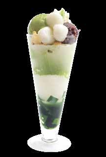 Parfait A well crafted layer dessert starting with kanten jelly and matcha syrup, topped with