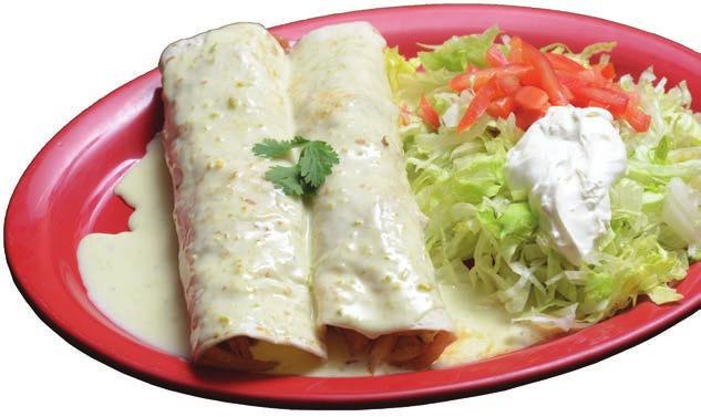 .. $10.50 Burritos Lagos Two burritos filled with your choice of steak or chicken, grilled onions & tomatoes, with lettuce, sour cream & tomatoes, topped with nacho cheese sauce... $ 13.