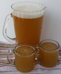 Kvass is a beverage made from wheat. Sometimes we add raisins to it.
