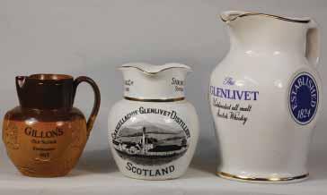 5ins tall, 2 tone stoneware, GLENGARRY VERY OLD SCOTCH WHISKY, Hancock Corfield pm, fine crazing, Very R$225 (250-350) 289. GILLONS 5.