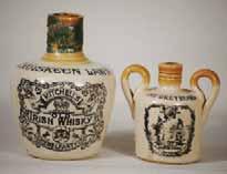 5ins tall with handle, all over salt glazed SPECIAL HIGHLAND WHISKY in a ribbon style format, picture in relief of a Viking Sail Boat, Royal Doulton pm, Very