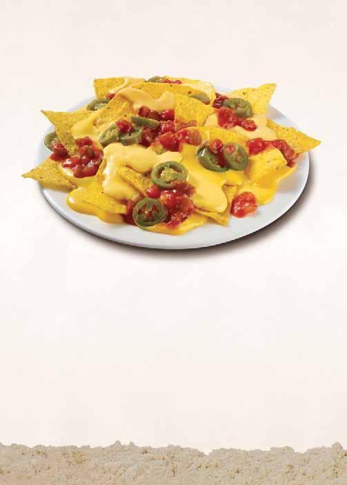 High Noon Nachos Brighten up any fiesta with a plate full of fun nachos all dressed up for the party!
