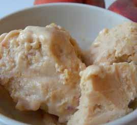 Peach Maca Ice Cream 1½ cups macadamia nuts 2 tablespoons honey 2-3 fresh peaches ½ cup water Place macadamia nuts into food processor and process until broken down into a bread crumb like mixture.