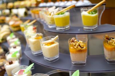 Selection of desserts. Beverages during the meal are included: water, soft drinks & coffee.