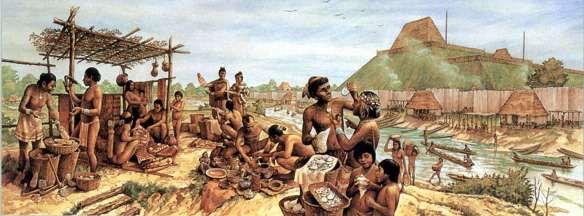 The native people used the fertile flood plains to grow maize and beans.