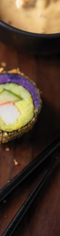 Show-Stopping Sushi Marbled Potato Maki Rolls Mashed and seasoned purple and yellow potatoes shine in this unique spin on a traditional maki roll.