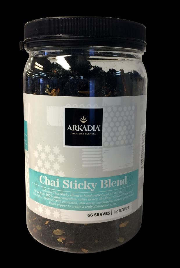 Chai Sticky Blend Creating a new benchmark in taste Handcrafted and all Natural Made from 100% pure Australian native Honey Finest Ceylon loose leaf black tea Combined with cinnamon, star anise,