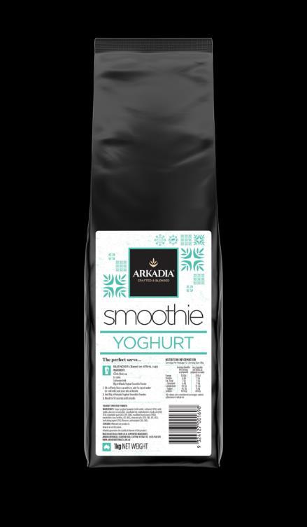 Chocolate Caramel Mocha Yoghurt Smoothie Base Pack Configuration Shelf