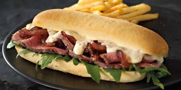 LIGHT MEALS TURN A MEAL INTO AN occasion CLASSIC SANDWICHES Choice of a baguette or panini & served with thin French fries or a side salad SUPER CLUB 73 Crispy streaky bacon, grilled chicken strips,