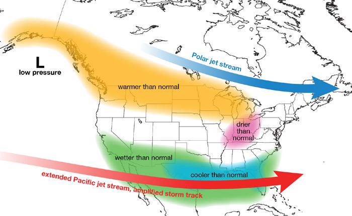 Departure maps: Midwestern Regional Climate Center El Niño Outlook Temperature and Precipitation Outlooks Temperature Precipitation Valid for February-April 2016 EC: Equal chances for above-, below-,