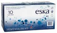 99 eska Carbonated Water /0 x 0 ml slim can $ 449 - Natural Spring 440 - Citrus Case
