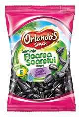 the decisive argument in choosing Orlando s sunflower seeds baked with sea salt. Any snack with Orlando s sunflower seeds will be colorful, beneficial, nutritive and tasty.