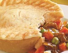 Cream Sauce toped with a Thick, Flaky Crust Beef Pot Pie Cubed Beef,