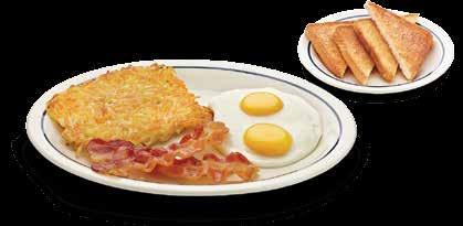 good morning specials find us on facebook challenge from the grill omelettes Regular Breakfast $7.75 1 or 2 eggs with your choice of meat: bacon, sausage or ham.