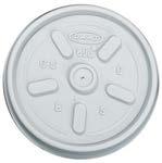 , White 20X50 Solo Polystyrene Flat Lid With straw slot and identification buttons.