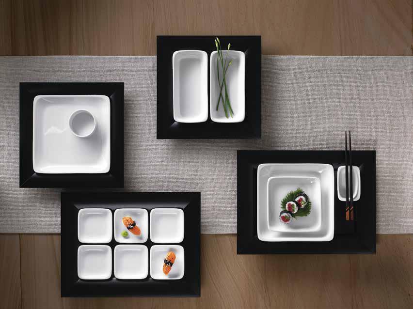 Modulus A Creative All-Rounder with a Clear Approach The Modulus collection provides a pure, aesthetic platform on which to serve the most diverse foods, especially 955810 Dish rectangular W: 3.