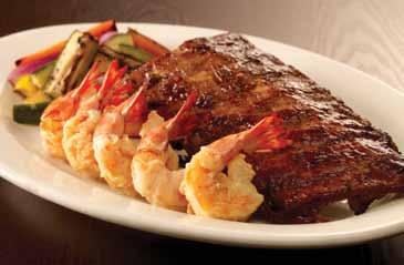 Claim Jumper s Favorites Ribs & Shrimp* Half-rack of Baby Back Pork Ribs paired with your choice of Grilled or Fried Shrimp 24.