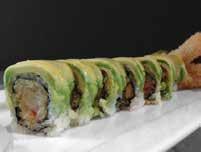 eel avocado, scallion, served with eel sauce,* Crazy Tuna Roll 15 Spicy tuna crunch avocado, topped with black pepper tuna served w.