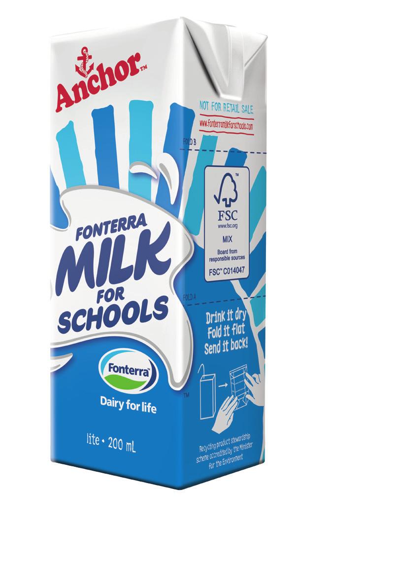 Other schools get their students to drop their flattened milk packs into a container in the classroom, then one student has the job of taking it to the recycling bin.
