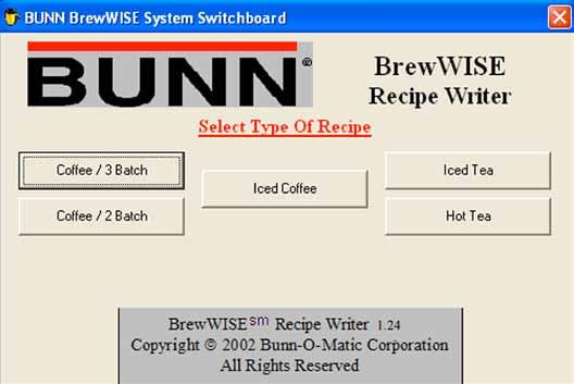 Program Operation To begin using the BrewWISE Recipe Writer, plug the serial cable connected to the Recipe Writer Box into the first available serial port on the host computer.