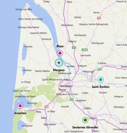 Some interesting regional sites Distance from Bordeaux to : ARCACHON 50