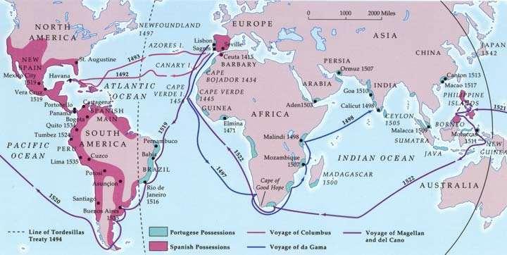 Ferdinand Magellan: In 1519, sailed around South America into the