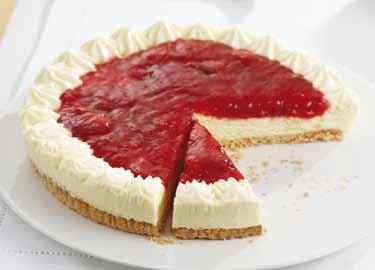 Cheesecakes Ready to serve, with rich creamy fillings on a traditional biscuit or light sponge base.