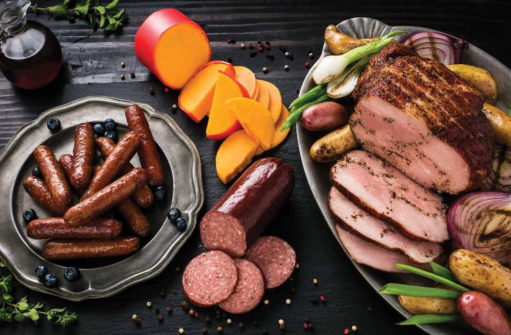 OUR CUSTOMER S FVORITE BREKFST, LUNCH, & DINNER For a thoughtful corporate gift or small gathering try our delicious Blueberry Maple Breakfast Link, Beef & Pork Summer Sausage, Wisconsin Mild Cheddar