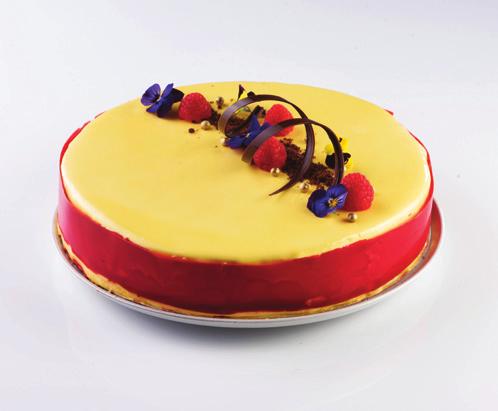 passionfruit mousse, raspberry jelly, white chocolate mirror