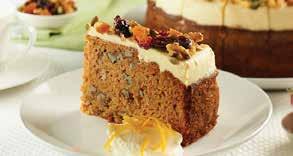1KG 16 SERVES CARROT CAKE A moist cake with walnuts, golden syrup and spices.