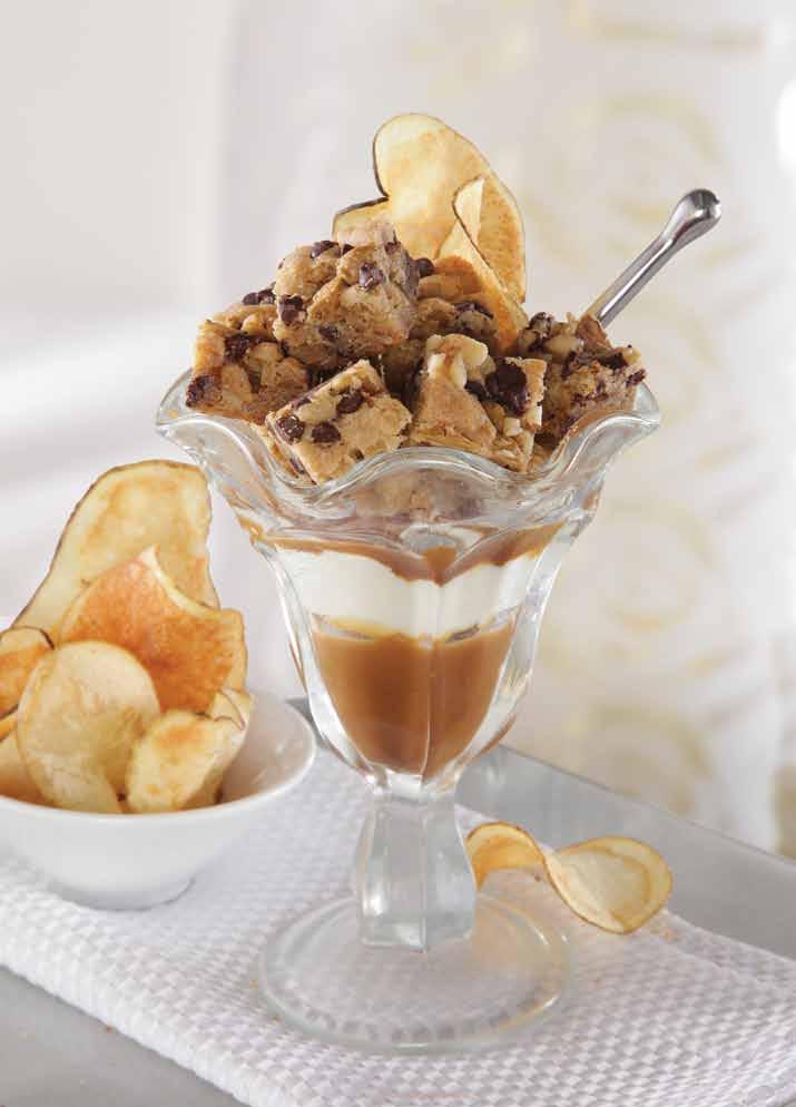 Sweet & Salty Blondie Bites Our chewy, buttery, sea salt blondie is stuffed full of both butterscotch and chocolate chips, walnut pieces, shredded coconut and old-fashioned, kettle-fried potato chips