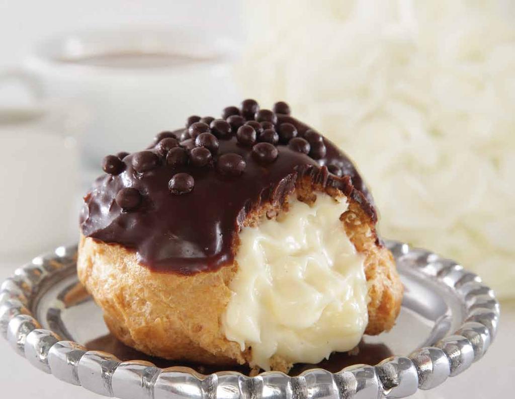 Chocolate Ganache Vanilla Cream Puff Eating a great cream puff is a happening for the mouth all flavor, texture and sensation.