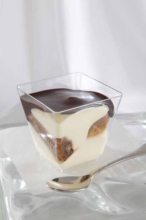 Chocolate Trio Parfait Single-origin 72% Venezuelan chocolate, full-bodied, smooth flavor in an