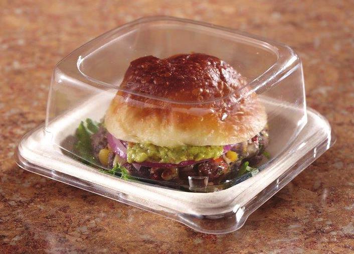Pulp Small Sub 400408D300 Pulp Small Sandwich with Clear Lid 400606D300 & 530606D300 GRAB ATTENTION Our compostable packaging has a contemporary, clean look that stands out in any grab n go cooler.