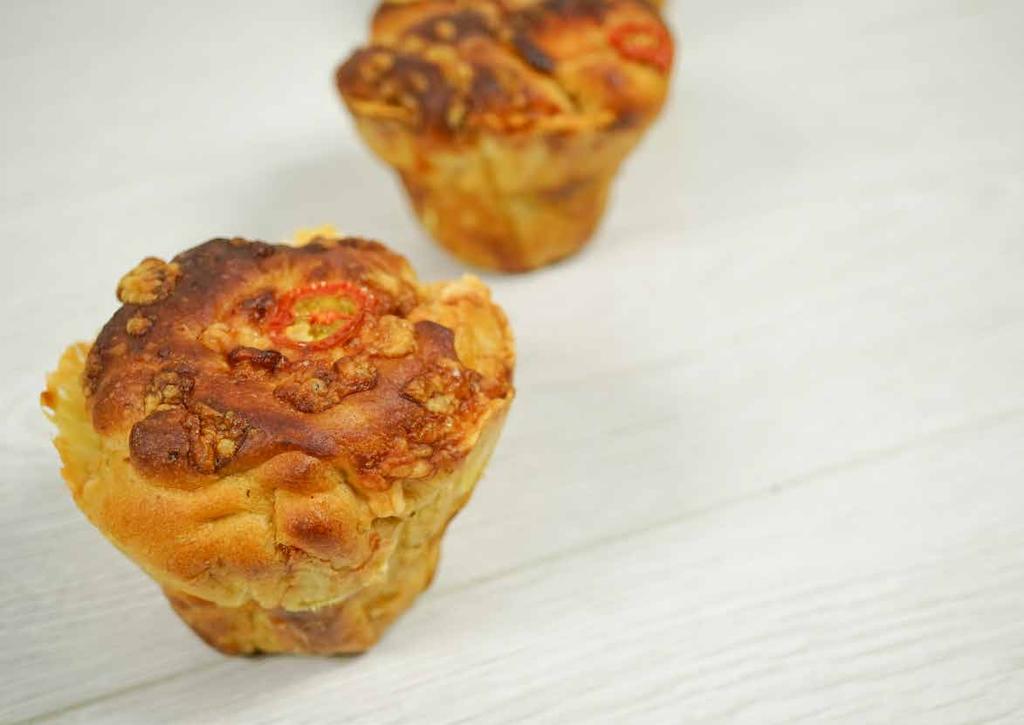 Cheese & Tomato Artisan Muffins BAKELS ARTISAN BREAD COMPLETE 5.000 100% Yeast 0. 100 2% Water 3.500 70% Sun-dried tomato 1.250 25% Grated mature cheddar cheese 1.250 25% TOTAL 11.
