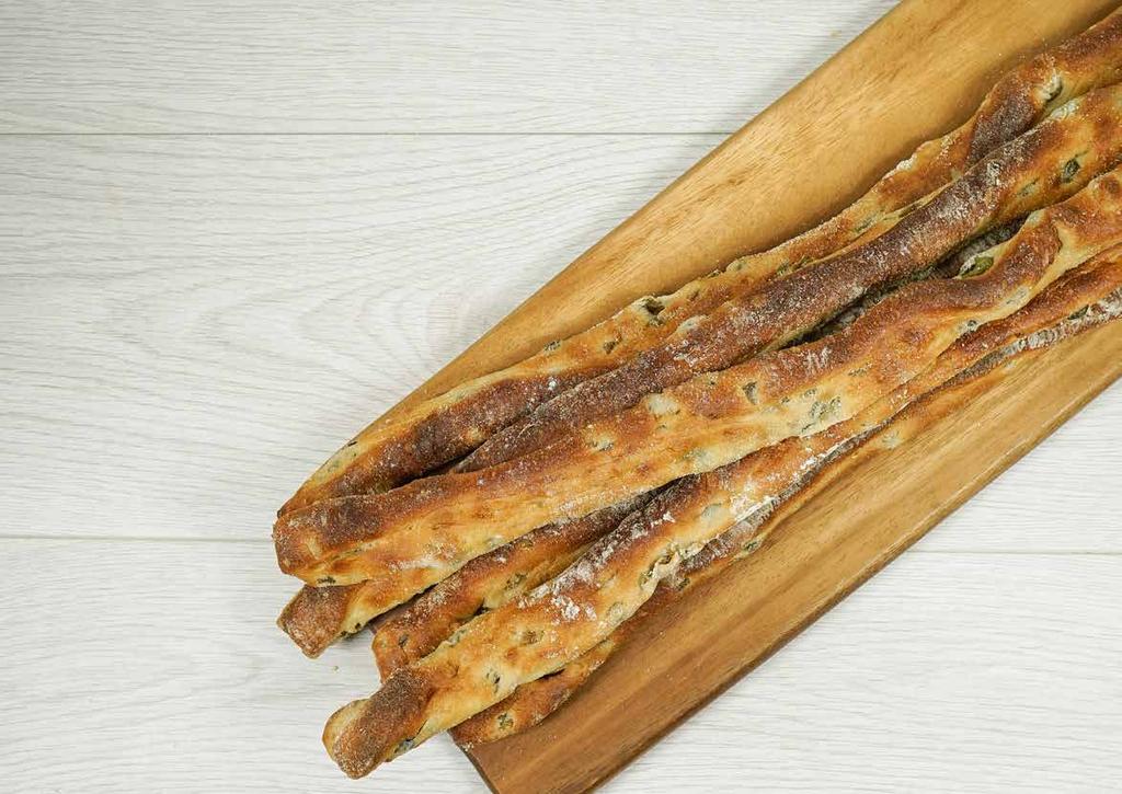 Mixed Olive Artisan Bread Sticks BAKELS ARTISAN 5.000 100% BREAD COMPLETE Yeast 0. 1 00 2% Chilled water 3.500 70% Mixed olives 1. 750 35% TOTAL 10.350 BAKELS ARTISAN 0.350 7% CONCENTRATE (7%) Salt 0.